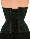 back lace up view of the cs 511 plus size hourglass curve overbust corset in pinstripe