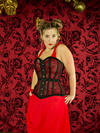 model wearing cs 511 black mesh overbust corset