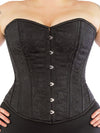 cs-530 black brocade plus sized overbust corset, front
