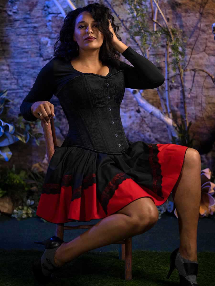 Ursula Black Brocade Overbust Corset main image 1