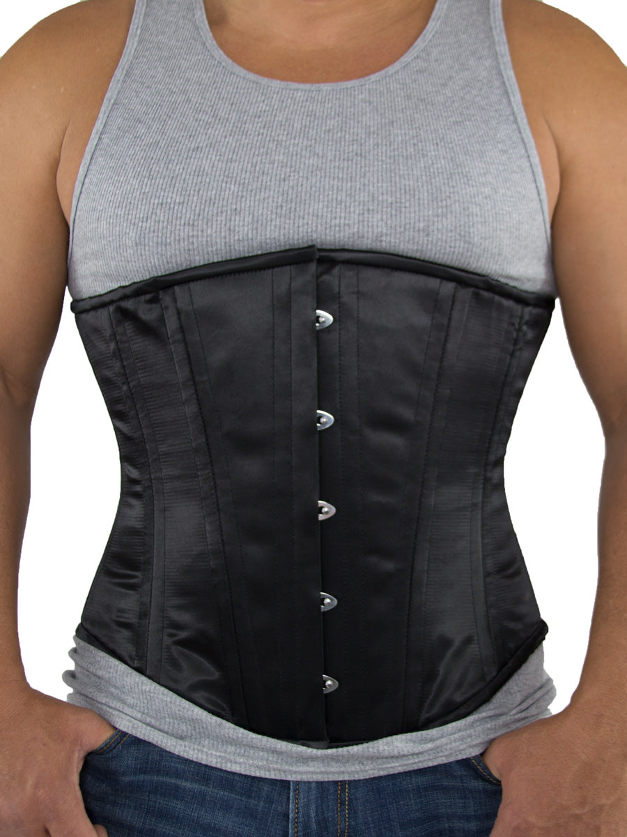 Modern Curve Plus Size Black Satin Corset CS-701 Long