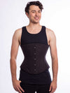 Male model wearing the modern curve cs 701 corset in black cotton