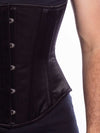 Cute male model wearing the modern curve cs701 in black satin Detail view