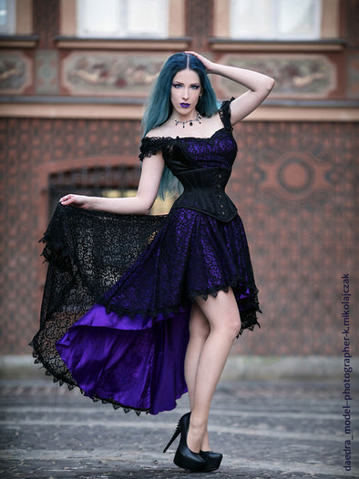 Purple Satin Burlesque Costume Plus Size Waist Shaper Bustier Underbust  Corset : : Clothing, Shoes & Accessories