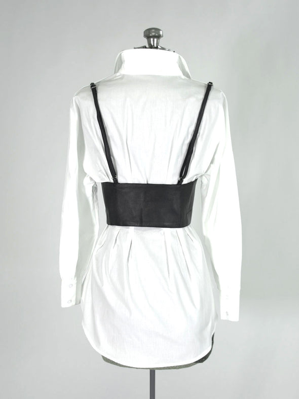 Leather Front Laced Corset Belt with Straps : CB-919