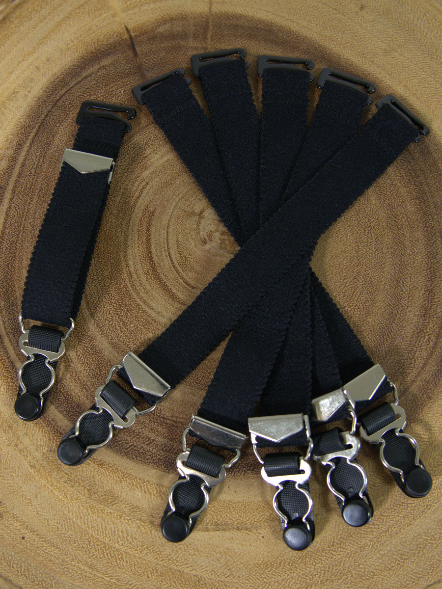 Soft Elastic Fabric and Metal Garter Suspenders Clip and Loop | Orchard Corset Black Soft Elastic Fabric and Metal Garter Suspenders Clip and Loop | Orchard Corset Black